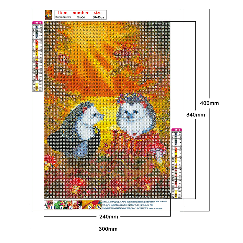 Hedgehog - Full Round Drill Diamond Painting 30*40CM