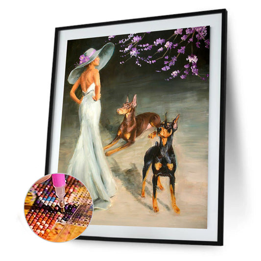 Elegant Lady - Full Round Drill Diamond Painting 30*40CM