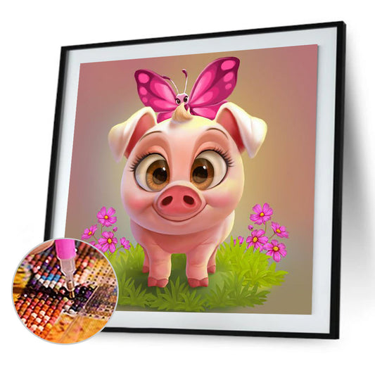 Cute Pig - Full Round Drill Diamond Painting 30*30CM