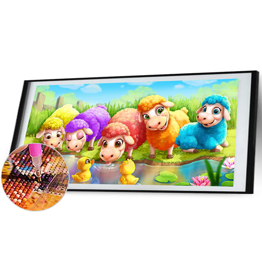 Small Sheep - Full Round Drill Diamond Painting 60*30CM