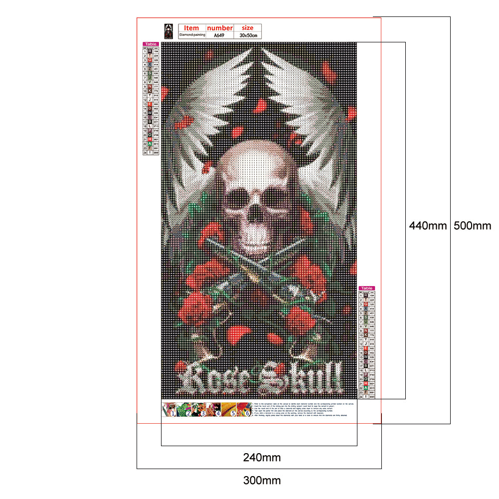 Skull - Full Round Drill Diamond Painting 30*50CM