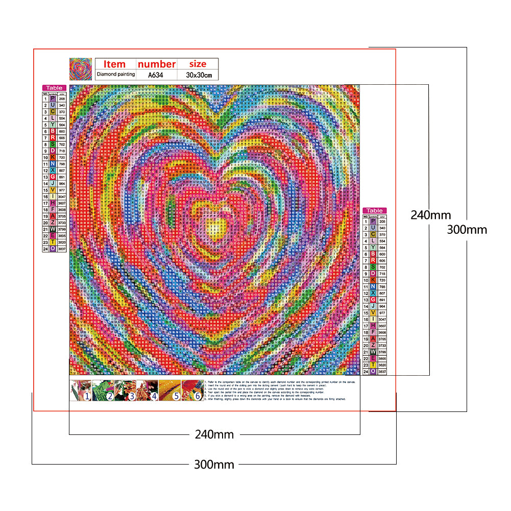 Colorful Love - Full Round Drill Diamond Painting 30*30CM