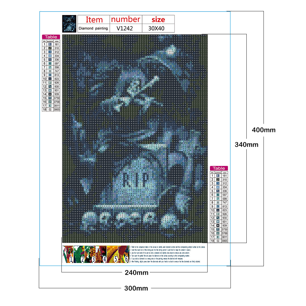 Skull Angel - Full Round Drill Diamond Painting 30*40CM