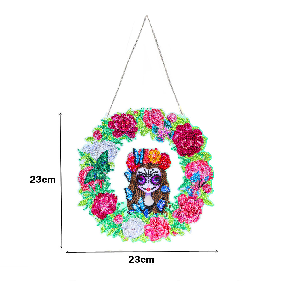 5D Ponit Drill Diamond Painting Crystal Wreath Mosaic Door Hanging Decor