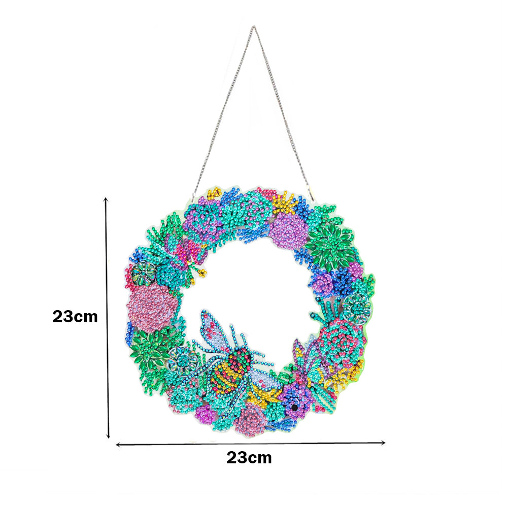 5D Ponit Drill Diamond Painting Crystal Wreath Mosaic Door Hanging Decor