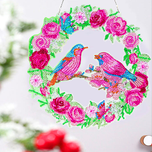 5D Ponit Drill Diamond Painting Crystal Wreath Mosaic Door Hanging Decor