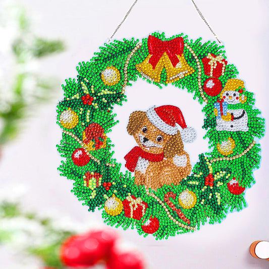 5D Ponit Drill Diamond Painting Crystal Wreath Mosaic Door Hanging Decor