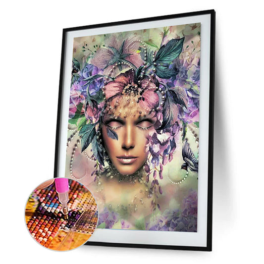 Flower Beauty - Full Round Drill Diamond Painting 40*50CM