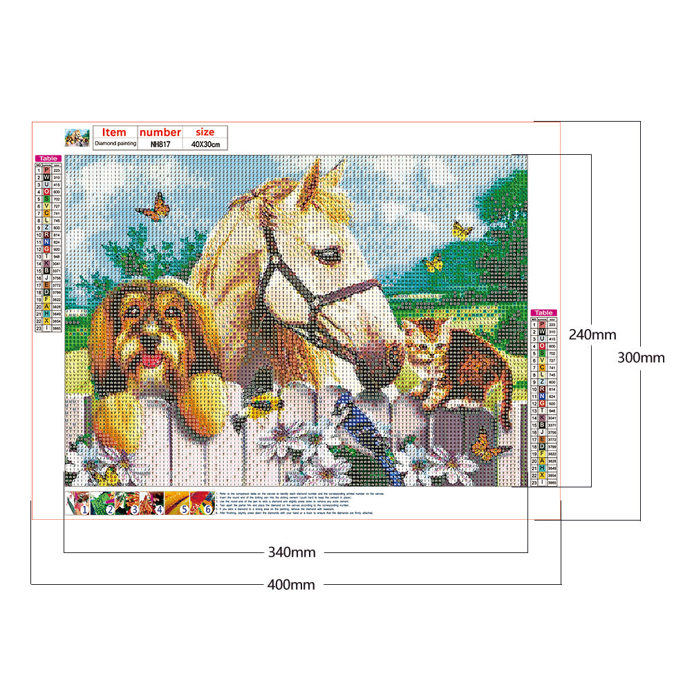 Stud Farm - Full Round Drill Diamond Painting 40*30CM