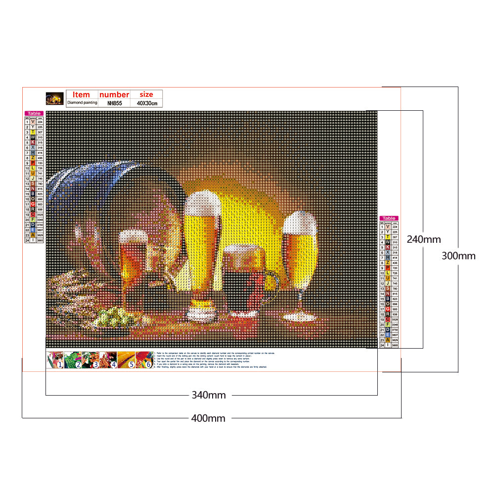 Beer - Full Round Drill Diamond Painting 40*30CM