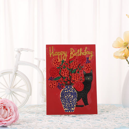 Special Shaped 5D Diamond Painting Happy Birthday Cards DIY Postcards Set