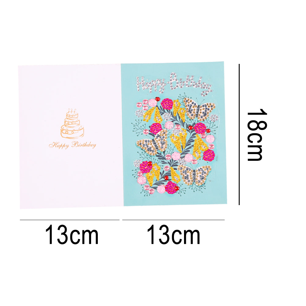 Special Shaped 5D Diamond Painting Happy Birthday Cards DIY Postcards Set