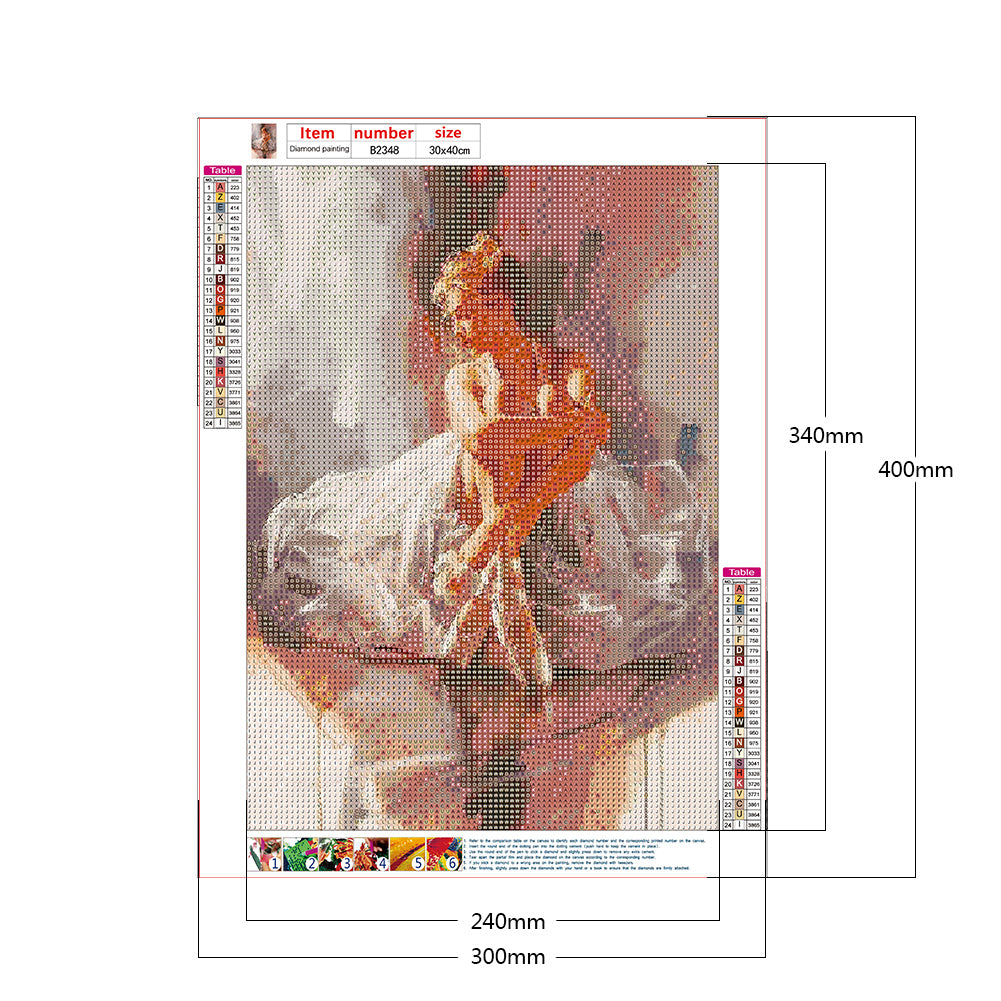 Girl - Full Round Drill Diamond Painting 30*40CM