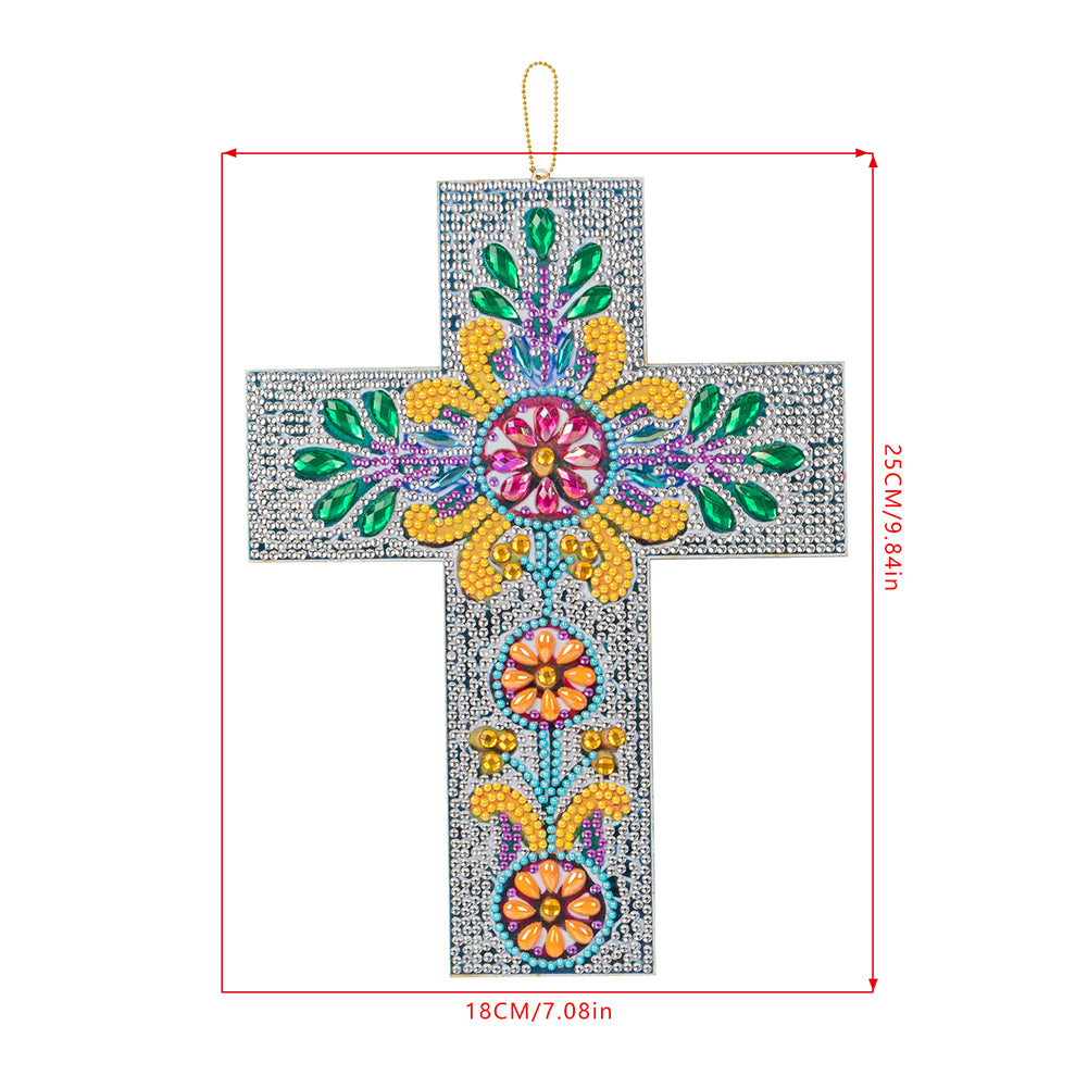 DIY Diamond Painting Cross Pendant Acrylic Mosaic Hanging Wall Home Decor