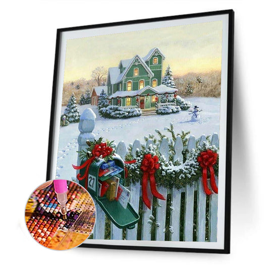 Snow House - Full Round Drill Diamond Painting 30*40CM