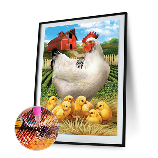 Chicken - Full Round Drill Diamond Painting 30*40CM