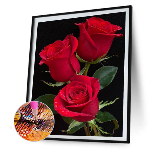 Red Roses - Full Round Drill Diamond Painting 30*40CM