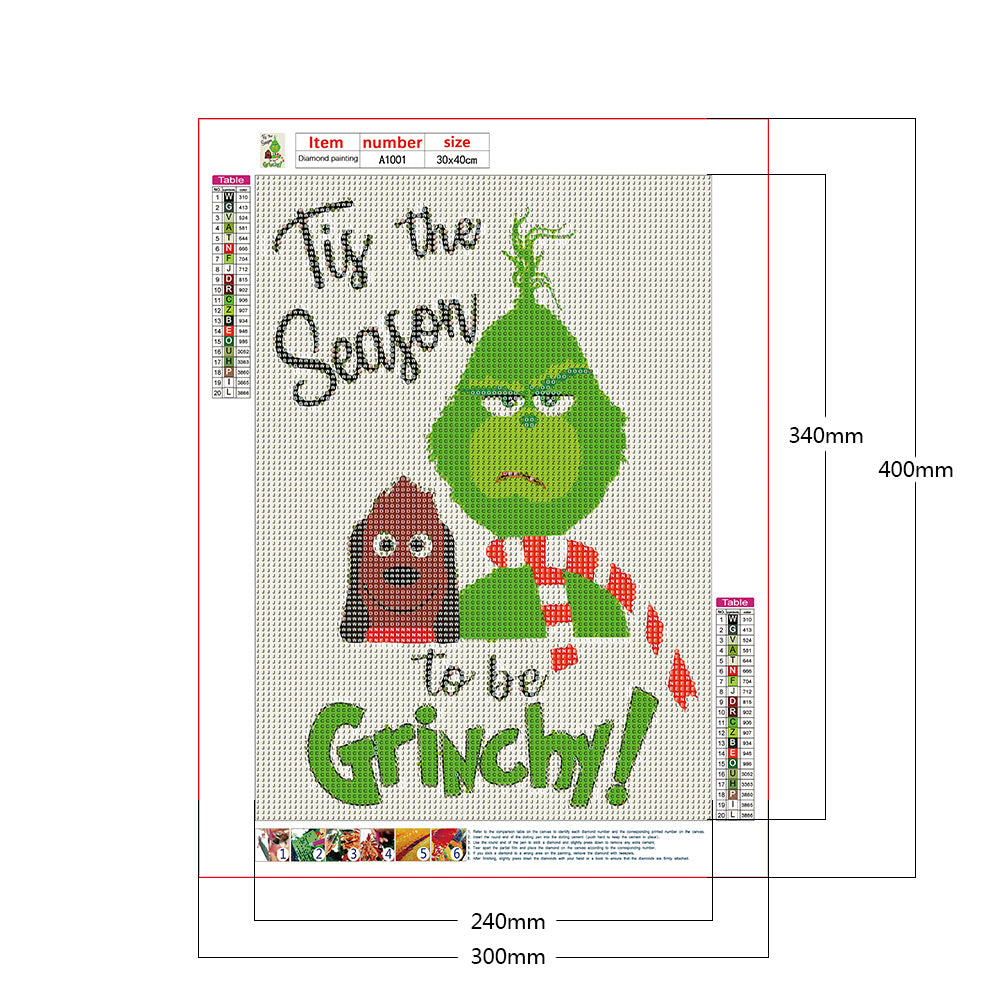 Cartoon Grinch - Full Round Drill Diamond Painting 30*40CM