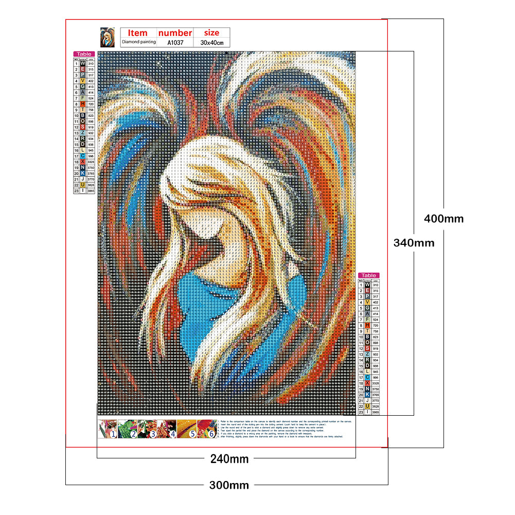 Heart Angel - Full Round Drill Diamond Painting 30*40CM