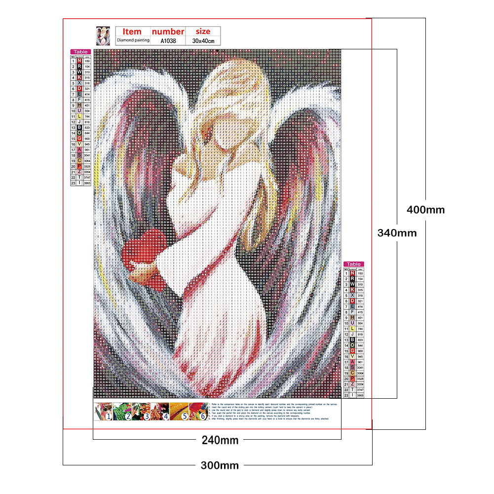 Heart Angel - Full Round Drill Diamond Painting 30*40CM