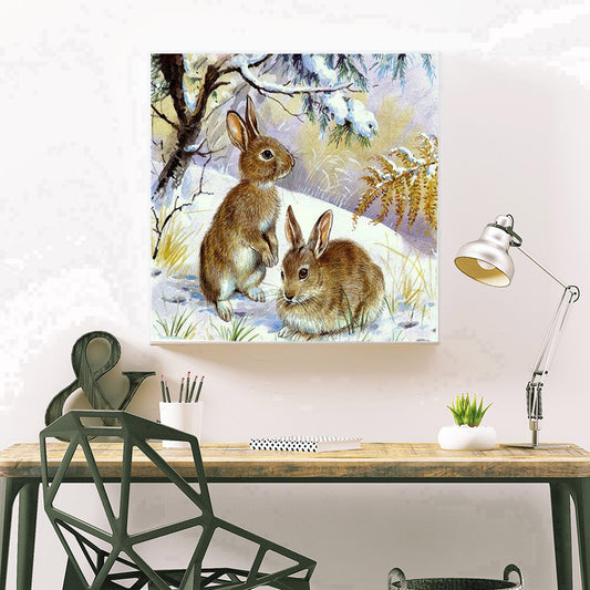 Snow Bunny - Full Round Drill Diamond Painting 30*30CM