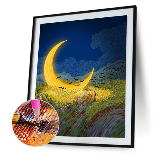 Night Moon - Full Round Drill Diamond Painting 30*40CM