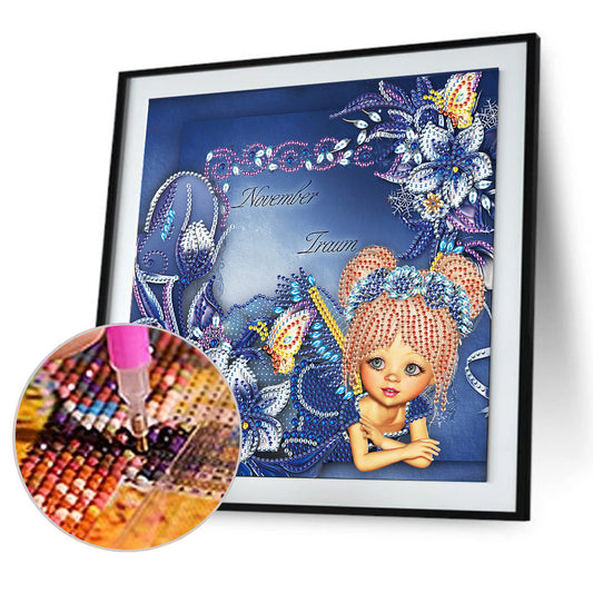 Cartoon Girl - Special Shaped Drill Diamond Painting 30*30CM