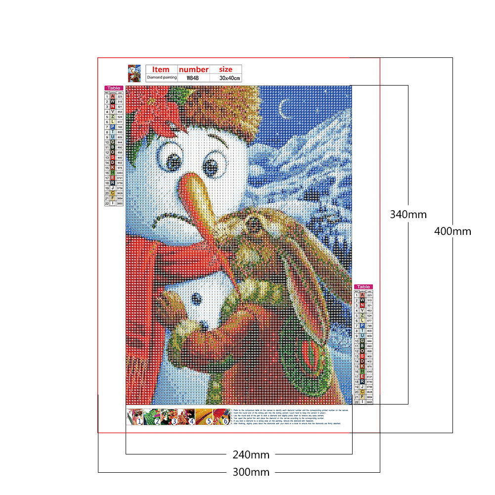 Rabbit Snowman - Full Round Drill Diamond Painting 30*40CM