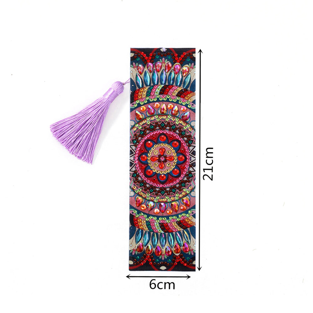 DIY Retro Mandala Diamond Painting Bookmark Special Shaped Tassel Crafts