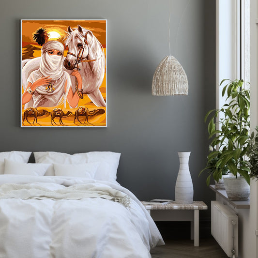 Lady Horse - Full Round Drill Diamond Painting 30*40CM