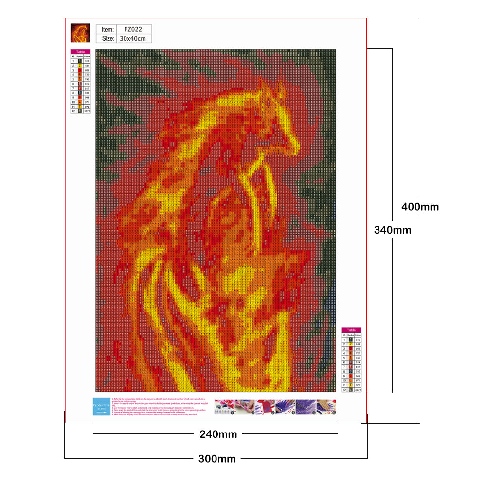 Fire Wolf - Full Square Drill Diamond Painting 30*40CM