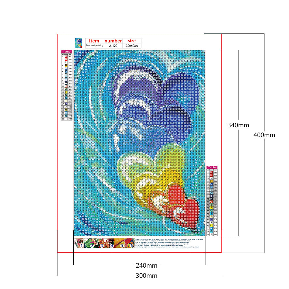 Love Heart - Full Round Drill Diamond Painting 30*40CM