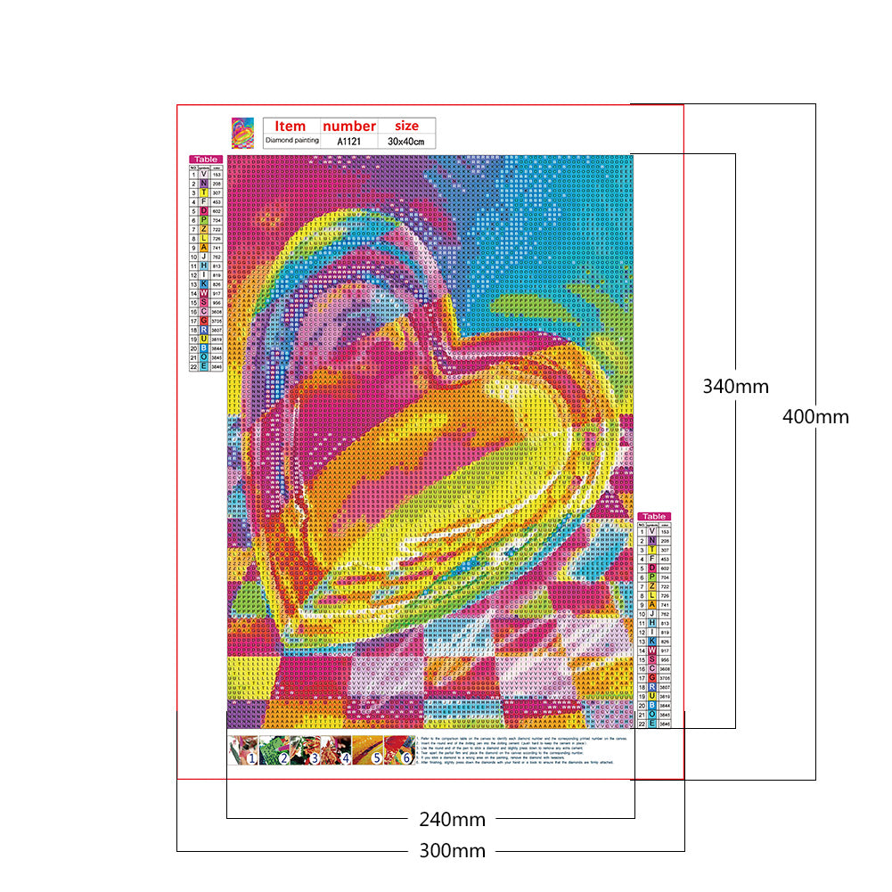 Love Heart - Full Round Drill Diamond Painting 30*40CM