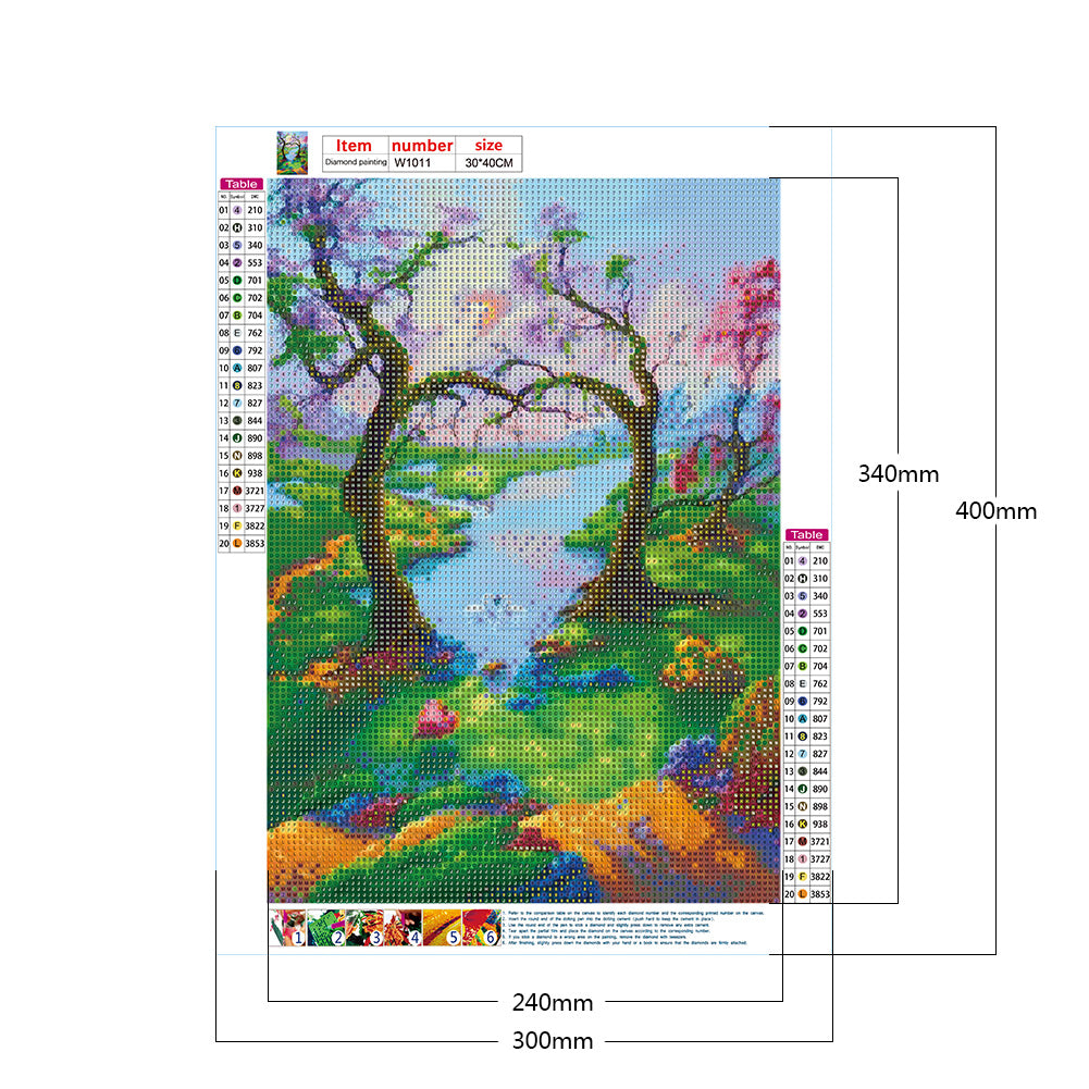 Forest Landscape - Full Round Drill Diamond Painting 30*40CM