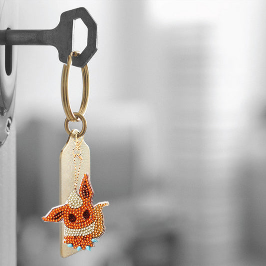 3/4/5pcs Mosaic Diamond Painting Keychain 5D DIY Rhinestone Keyring Pendant