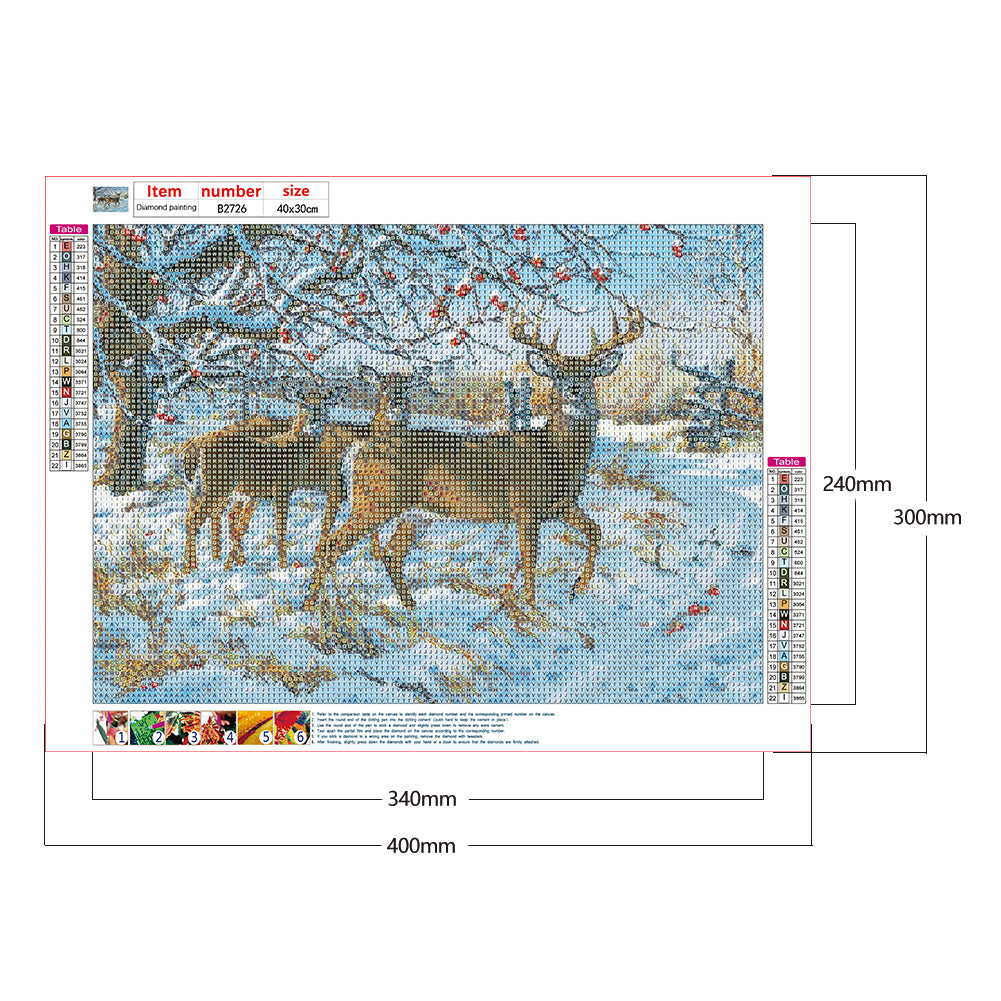 Deer - Full Round Drill Diamond Painting 40*30CM