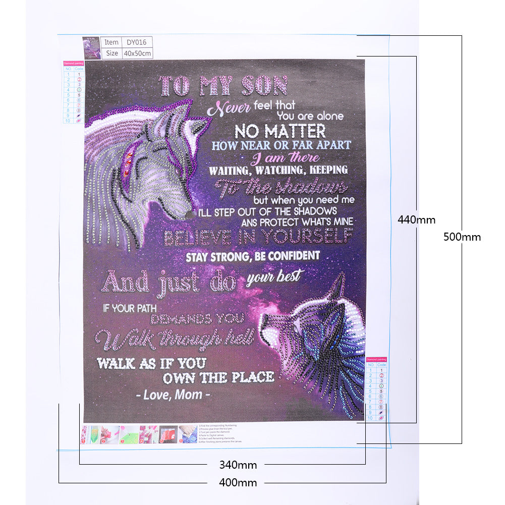 English Letter - Special Shaped Drill Diamond Painting 40*50CM