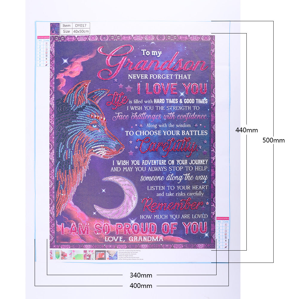 English Letter - Special Shaped Drill Diamond Painting 40*50CM