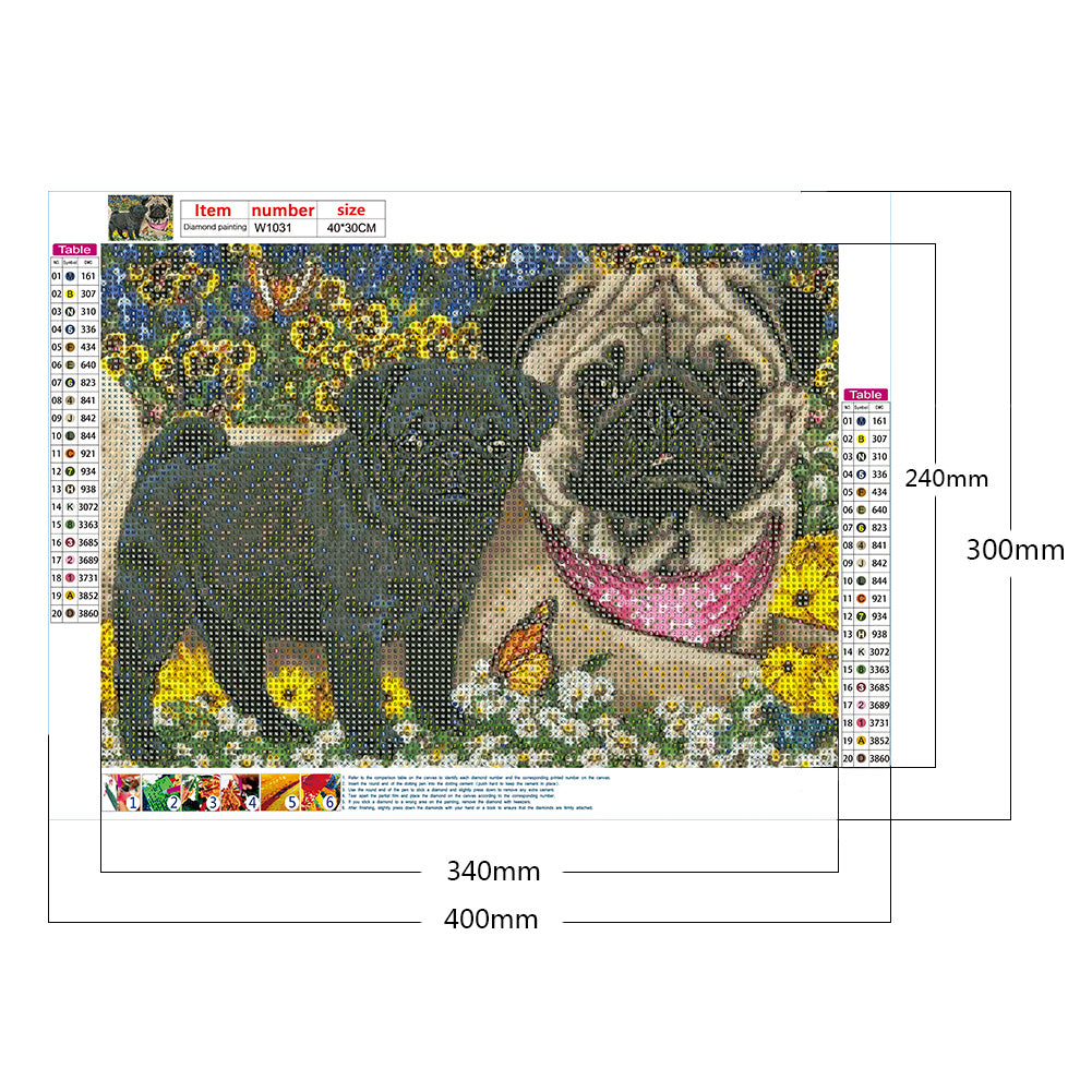 Dog - Full Round Drill Diamond Painting 40*30CM