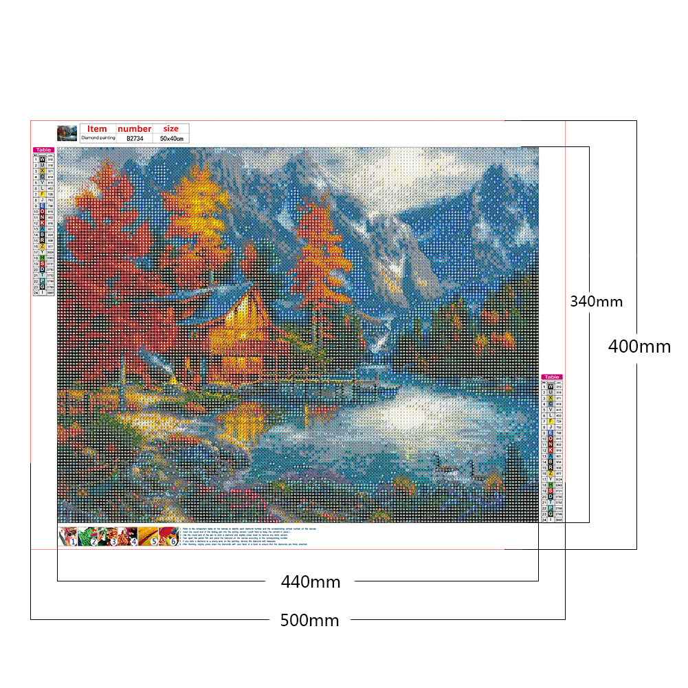 Mountain River - Full Round Drill Diamond Painting 50*40CM