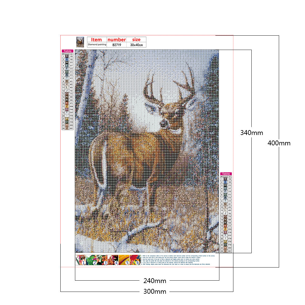 Deer - Full Round Drill Diamond Painting 30*40CM