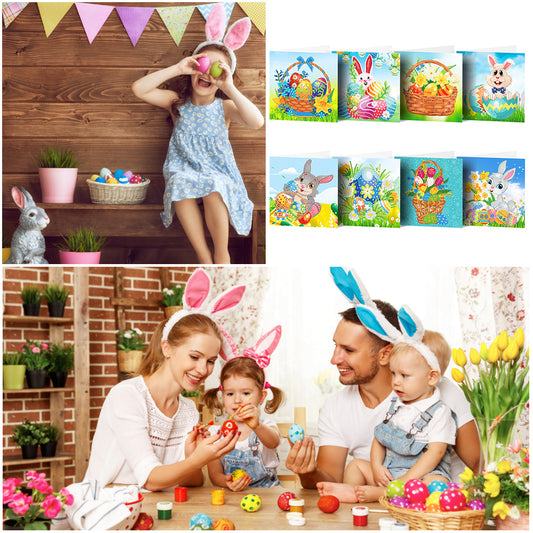 8pcs Diamond Painting Greeting Cards 5D DIY Special-shaped Drill Postcards