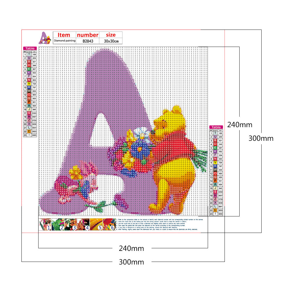 Bear Letter - Full Round Drill Diamond Painting 30*30CM