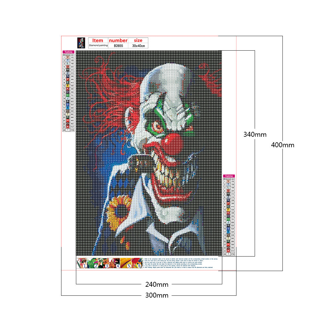 Clown - Full Round Drill Diamond Painting 30*40CM