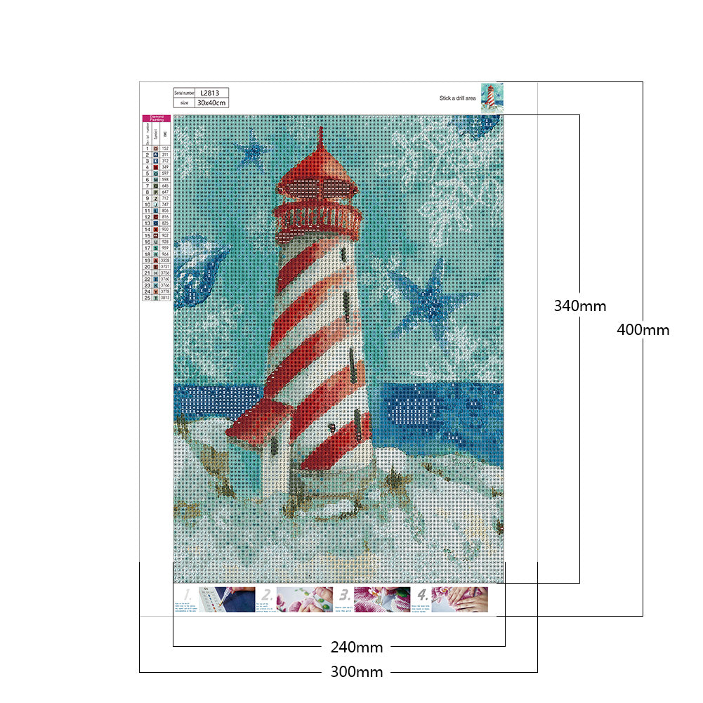 Lighthouse - Full Round Drill Diamond Painting 30*40CM