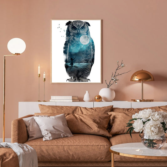 Moon Owl - Full Square Drill Diamond Painting 40*50CM