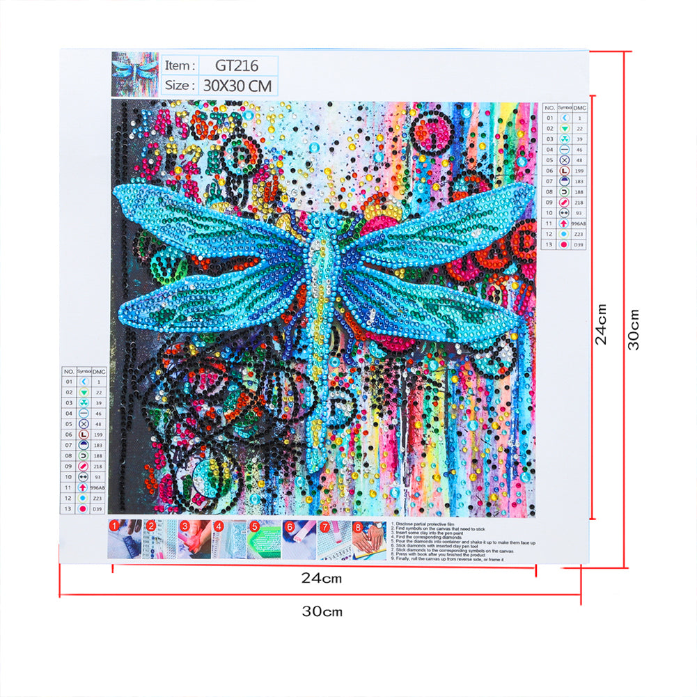 Dragonfly - Special Shaped Drill Diamond Painting 30*30CM
