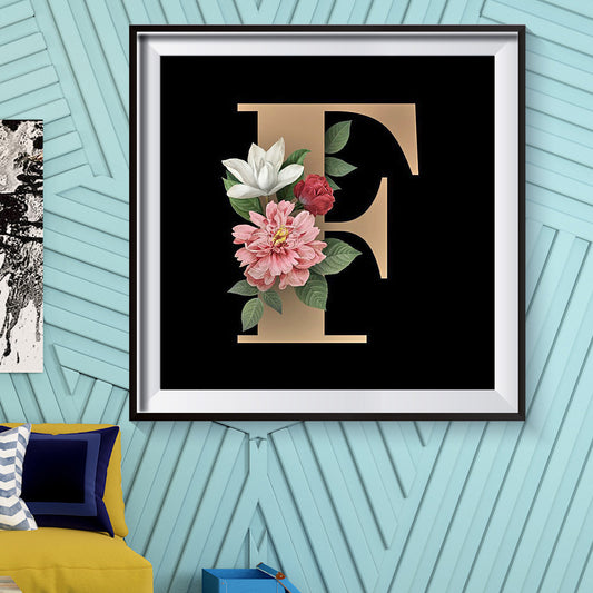 Flower Letter - Full Round Drill Diamond Painting 30*30CM