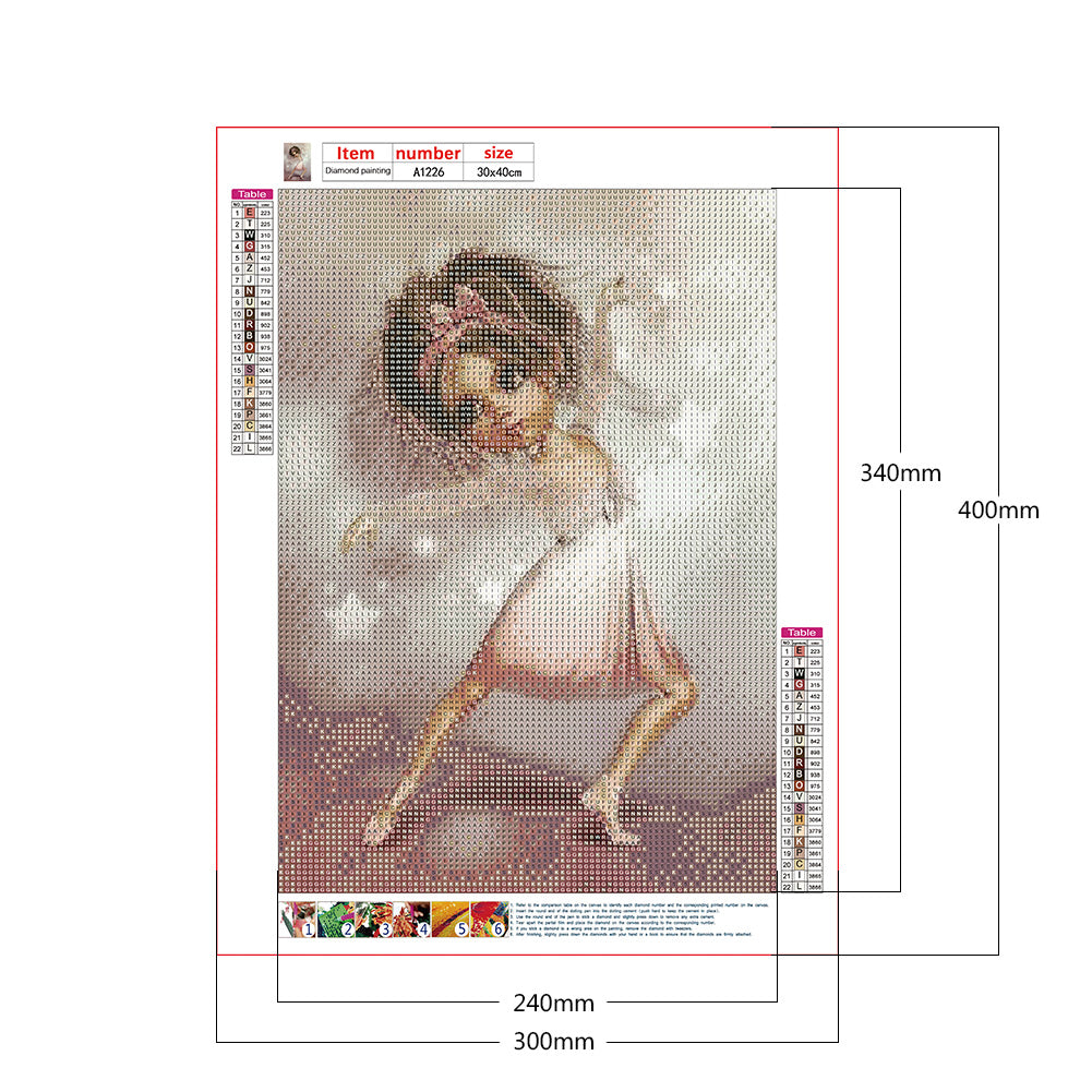 Cartoon Girl - Full Round Drill Diamond Painting 30*40CM