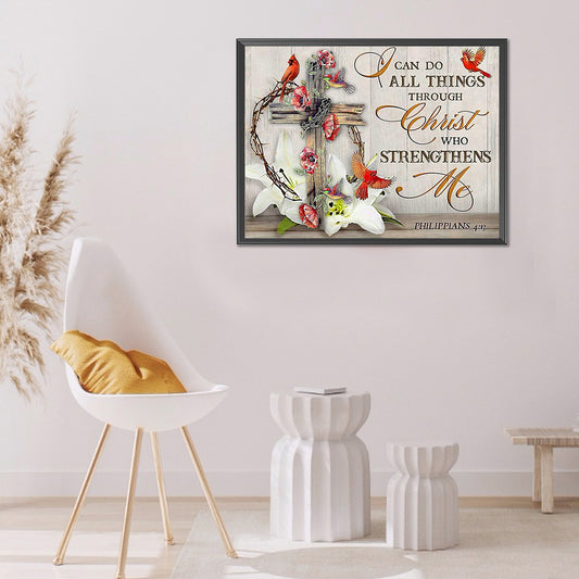 Cross Letters - Full Round Drill Diamond Painting 40*30CM